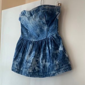 Nanette Lepore Strapless Crop Top, Jean/Denim, S